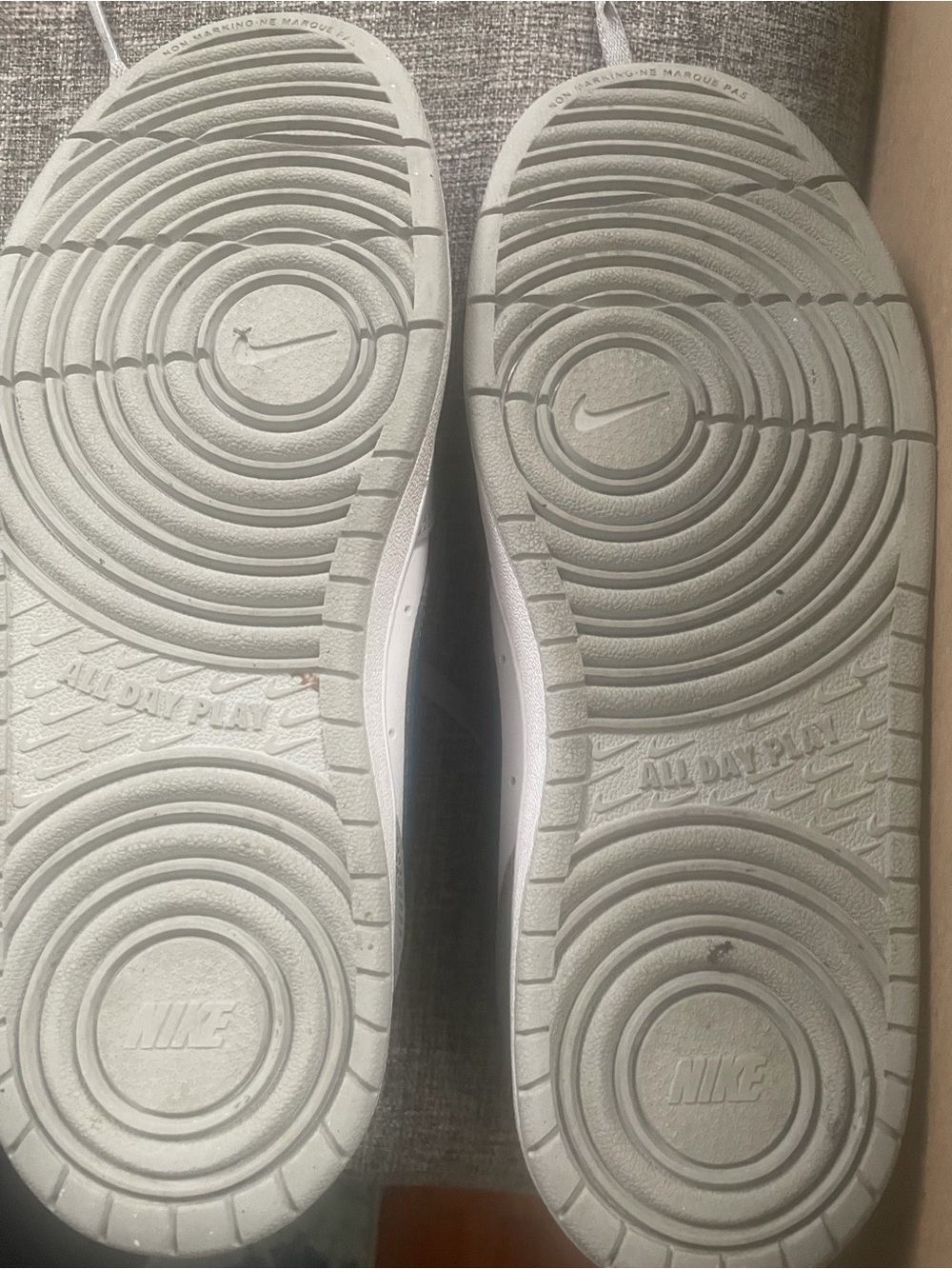 Nike Kid’s Low-Top Sneakers — White, Gray & Blue Swoosh - Picture 3 of 4
